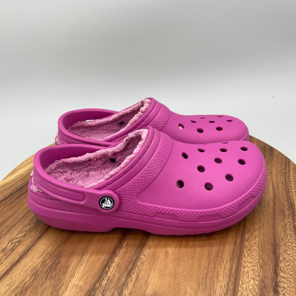 Crocs Classic Lined Clogs Womens Size 11 Pink Casual Comfort Walking Shoes